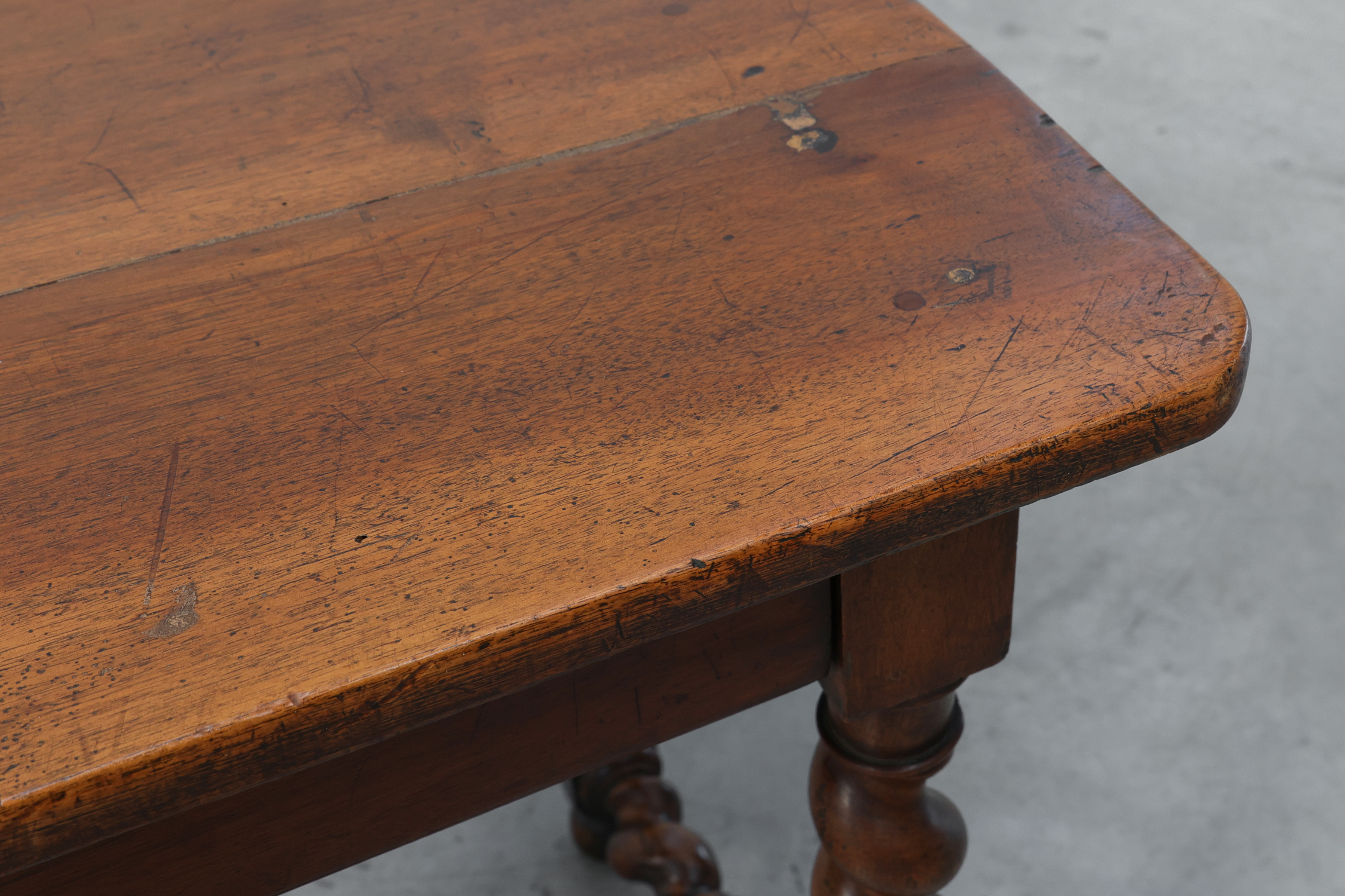 French Barley Twist Walnut Side Table with Drawer, circa 1880thumbnail
